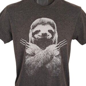 Slotherine T Shirt Mens Size Small Gray Wolverine Sloth San Diego Zoo Safari